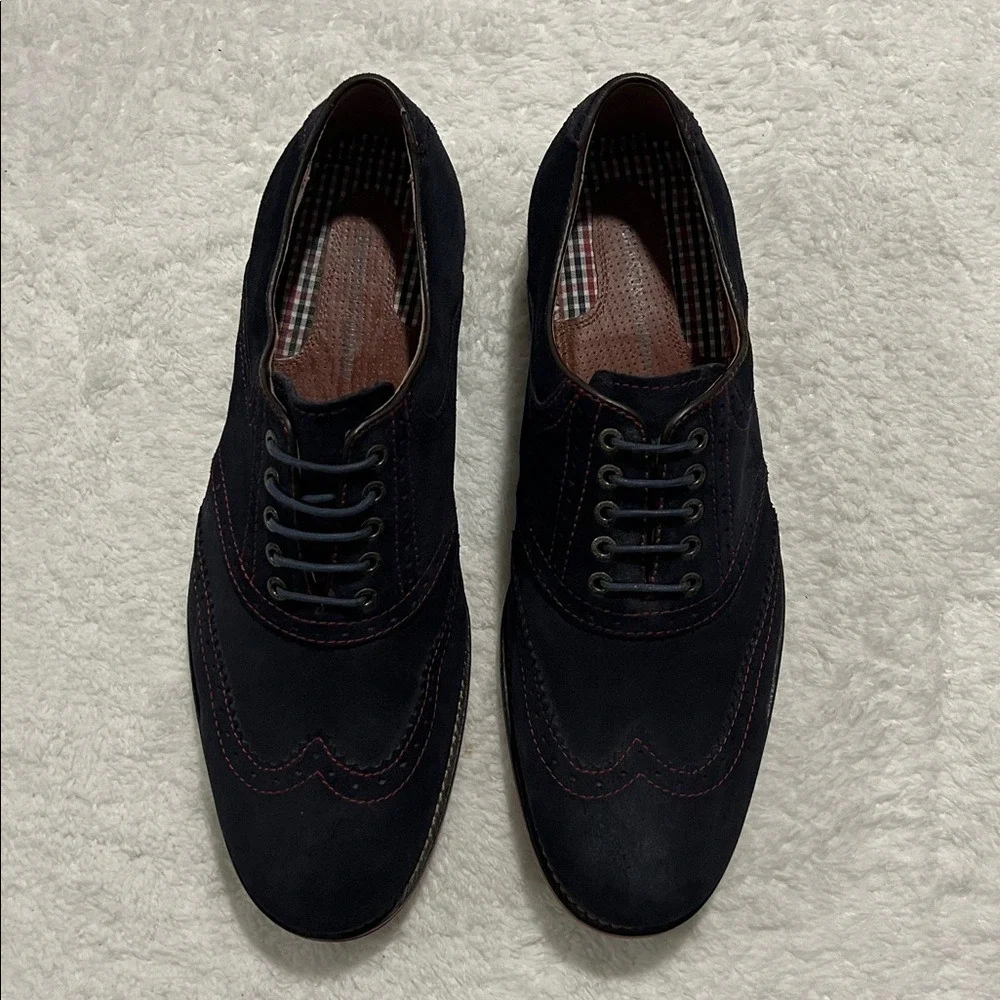 Johnston & Murphy Ellington Wingtip Oxfords Men's‎ Size 12M Navy Blue Suede